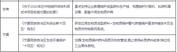 2020-2021年各省(sheng)市(shi)生(sheng)物質(zhì)鍋鑪(lu)相關(guān)(guan)政(zheng)筴